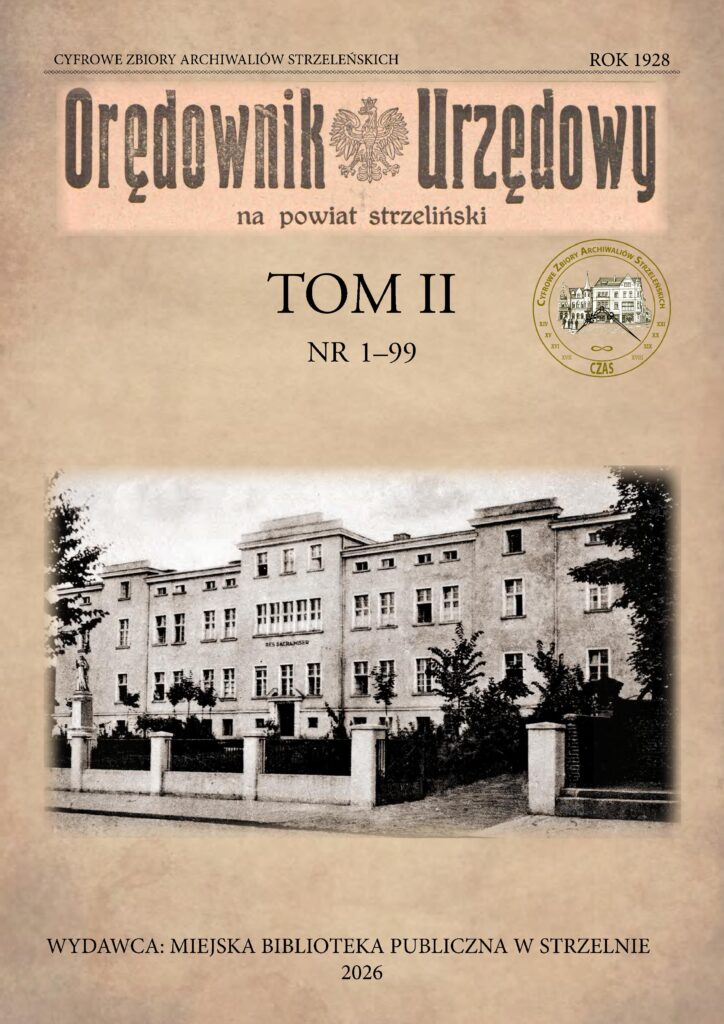 Okładka Orędownik Urzędowy na Powiat Strzeliński Tom 2