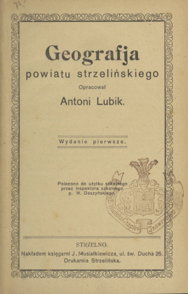 Okładka Geografia powiatu strzeleńskiego