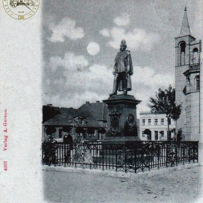 Rynek. Kartka pocztowa z pomnikiem cesarza Wilhelma I (ok. 1900 r.) kopia