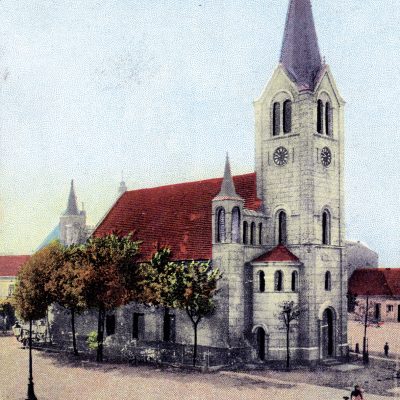 Rynek. Zbór ewangelicki - widok os północnego zachodu (1905 r.)
