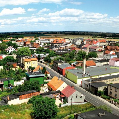 Strzelno. Z wieży ciśnień na śródmieście (2006 r.)