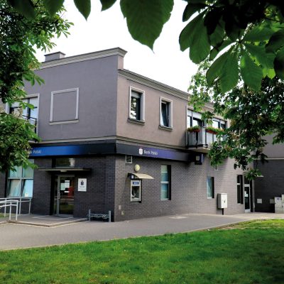Ulica Kolejowa nr 2. Elewacja południowo-zachodnia
