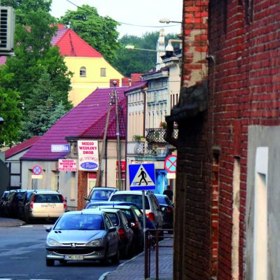 Ulica Kościelna. Widok z ul. Ścianki