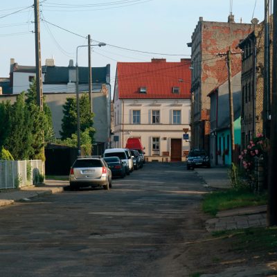 Ulica Magazynowa. Odcinek południowy z wlotem w ul. Kościelną